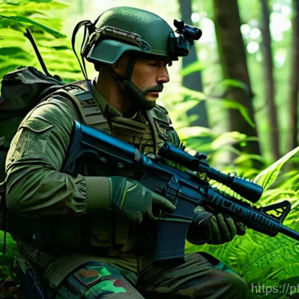 배틀그라운드 숨기 좋은 위치 추천 - **Prompt 1: The Master of Forest Camouflage** A lone male soldier, fully clothed in a highly det...