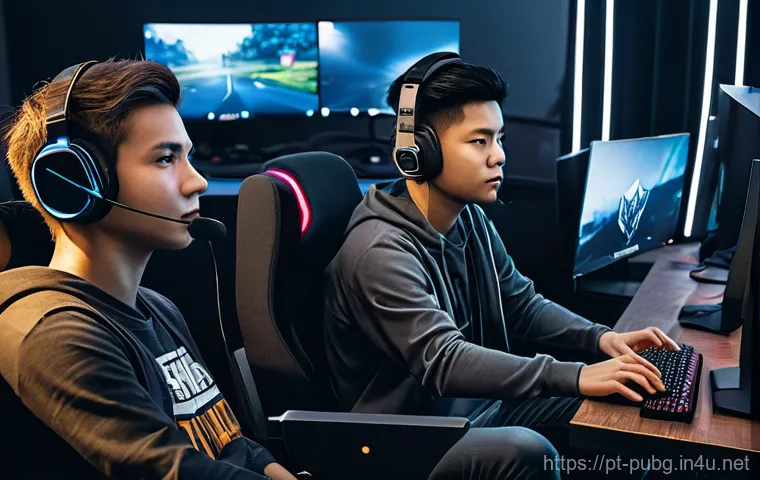 배틀그라운드 대회 참가 방법 - **Prompt 1: Aspiring PUBG Champions in Training** A diverse group of four young adult gamers, ma...