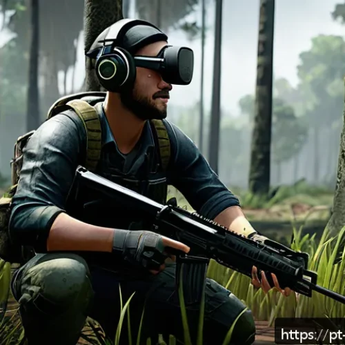 Home 31 배틀그라운드 사운드 활용 전략 - A detailed in-game scene from PUBG showing a player wearing tactical gear and high-quality surround ...